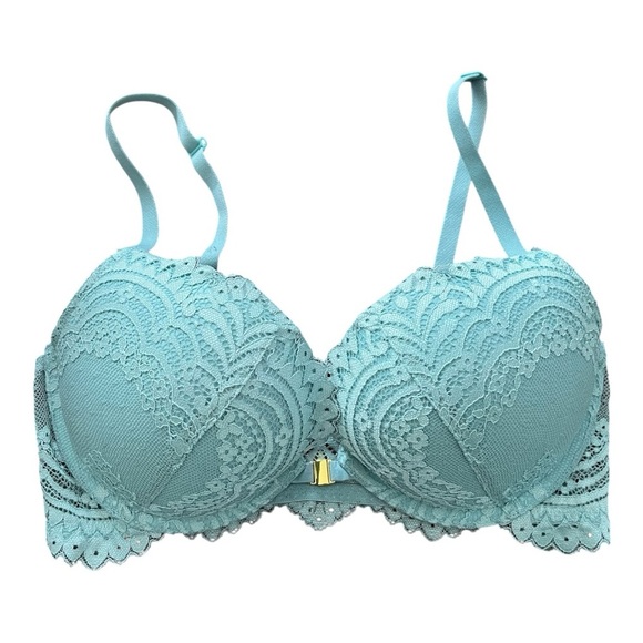La senza Lace Underwire Bra in Teal front clip size 32 D - Picture 1 of 5